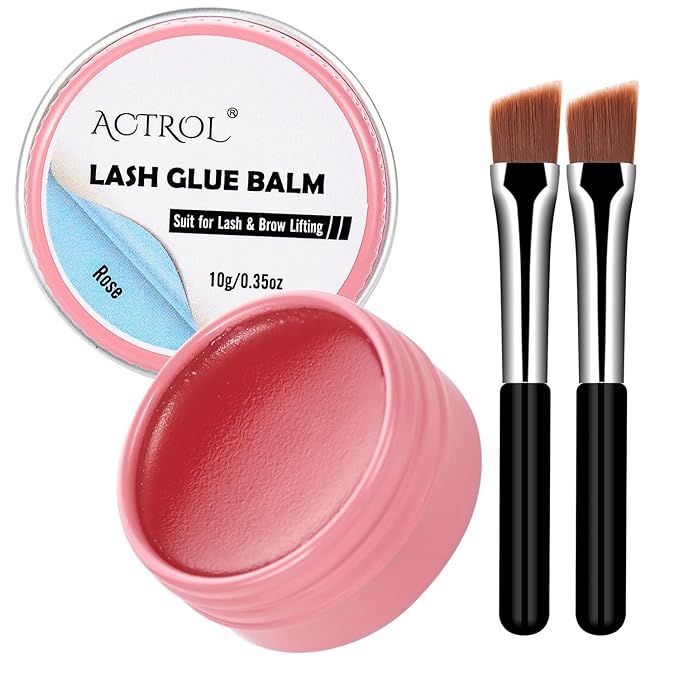 Lash Lift Glue Balm Eyelash Lifting Perm Pink Rose Strong Hold Lash&Brow Perm Glue Balm Brow Adhesive Powerful Sticky Brow Lamination 0.35Oz/10G