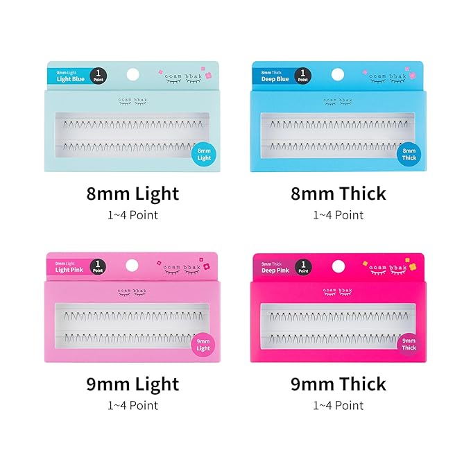 CCAMBBAK Original Looks So Natural False Eyelashes Handmade Lightweight Individual Lashes Extension Lengthening Wisps - Featherlight Synthetic Reusable (10mm Light (Brown), 4 Point)