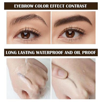 2 Pcs Peel Off Tattoo Eyebrow Gel Set, Natural Color Eye Brow Gel Long-Lasting Waterproof Eyebrow Tattoo, Easy Peel Off Eye Brow Makeup -Up To 3 Days (Dark Brown)
