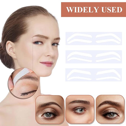 24Pairs Eye Brow Stencils for Women, Adhesive Eyebrow Stencil Stickers Disposable, Eyebrow Shaping Tape Strips, Airbrush Eyebrow Stencils Mapping Guides Brow Template for Older Women Tinting - 3Shapes