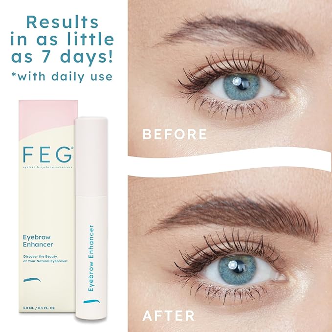 FEG Eyelash Enhancer and Eyebrow Growth Serum Bundle | Brow and Lash Serum for Help Growing Naturally Thick, Full, and Long Eyelashes and Eyebrows | Stimulate Natural Growth | 3ml Bottles