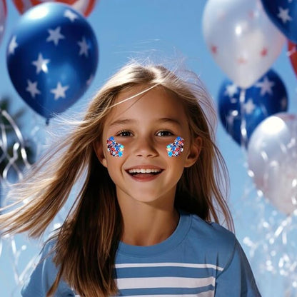Mysense Red White and Blue Body Glitter Stick,Fourth of July Accessories,4th of July Outfits for Women Kids,Patriotic USA Flag Face Hair Glitter for Independence Day Memorial Day Veterans Day,0.56oz