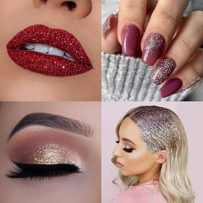 100g Holographic Ultra Fine Glitter, Sparkle Makeup Glitter, Extra Fine Craft Glitter Resin Sequins for Epoxy Glass Resin Art Tumblers Body Hair Face Nail (Laser Silver)