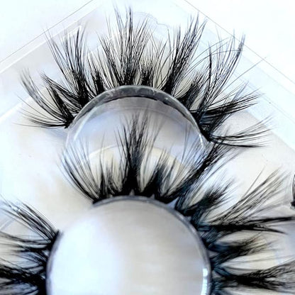 Sunniess False Eyelashes 8D Faux Mink Lashes 100% Handmade Reusable Natural Look Fake Eye lashes Cat-Eye Fluffy Wispy Lashes Dramatic Long Thick Volume Soft Lashes Packs