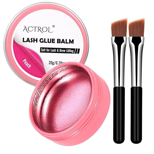 Lash Lift Glue Balm Eyelash Lifting Perm Pink Peach Strong Hold Lash&Brow Perm Glue Balm Brow Adhesive Powerful Sticky Brow Lamination 0.71Oz/20G
