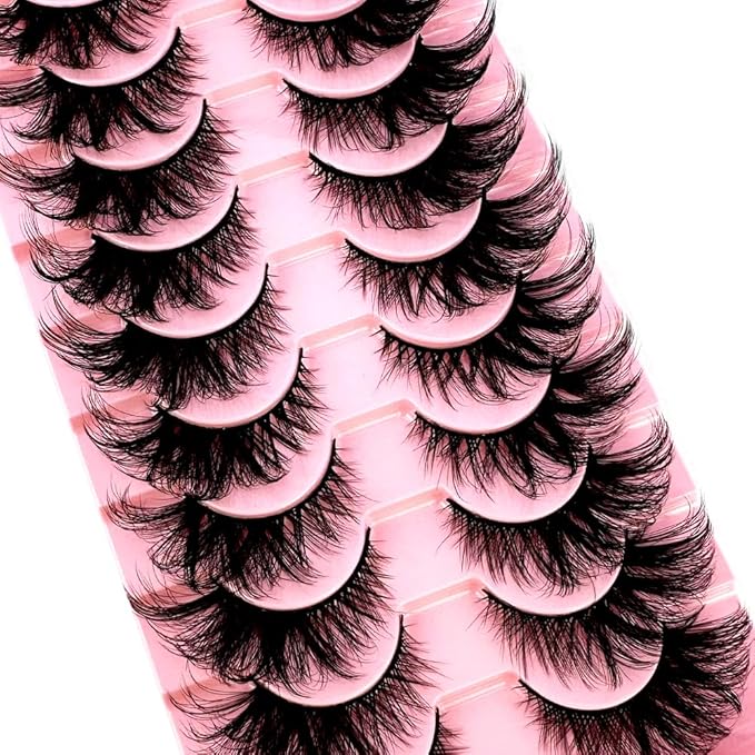 HBZGTLAD Soft Mink Eyelashes 3D Curl Winged End Eye Elongated Fake Lashes Thick Handmade Natural False Eyelash Messy Cross Lash Wholesale (AD-16)