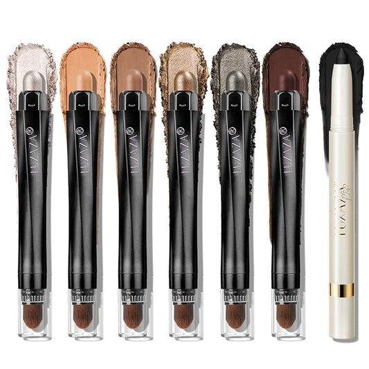 Cream Eye Shadow Eyeliner Makeup Sticks, Highlighter Brightener Pencil Classic-A016 + Multi-use-M6