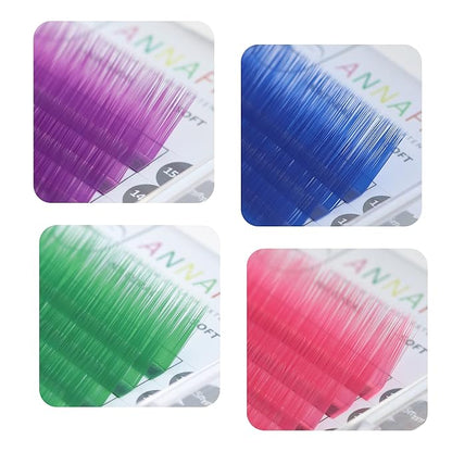 Colored Eyelash Extension Classic Pink 0.07 D Curl 8-15mm Mixed Volume Lash Extension Individual False Eye Lashes With Color By ANNAFRIS (Classic Pink,0.07 D 8-15mm Mix)