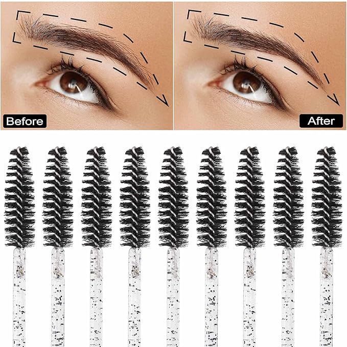 Tbestmax 2000 Disposable Mascara Wands Eyelash Brush Spoolies for Eyebrow Eye Lash Extension Black