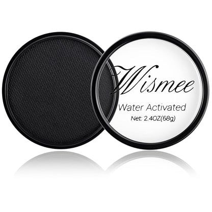 Wismee Professional Face Paint Body Paint, Water Based Body Paint Full Coverage for Adults Children Cosplay Corpse Bride SFX Costumes Festivals Makeup-Black