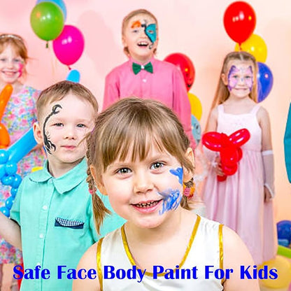 MEICOLY Cream Royal Blue Face Body Paint,2.1Oz Smudge-Proof Navy Blue Face Paint,Water Based Washable Full Body Paint for Adults and Kids,Dark Blue Halloween SFX Avatar Smurf Mystique Special Effects