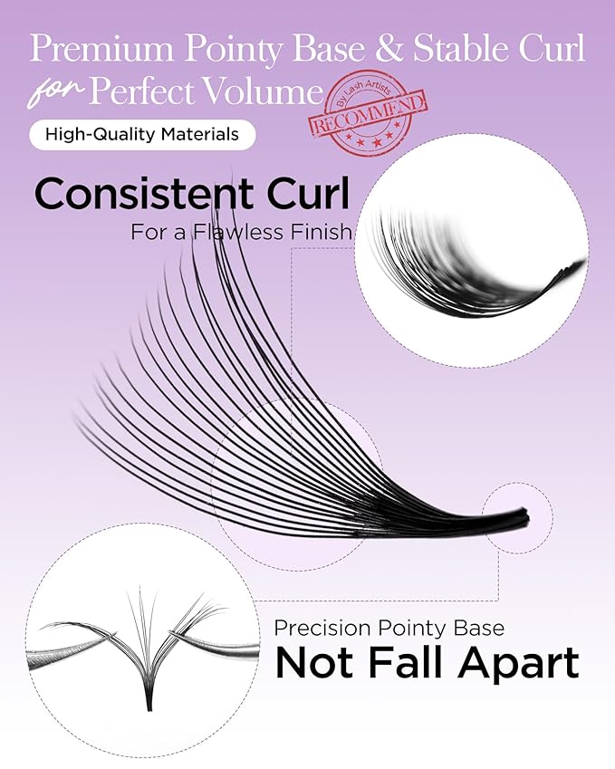 BEYELIAN Premade Lash Fans, 320 Fans Pre Made Fans Volume Lash Extensions 3D 6D 8D 10D 12D 20D 0.07 C/D Curl Save Time Eyelash Extensions for Professional Salon, 8-15mm MIX Easy to Use (20D-0.07-C)