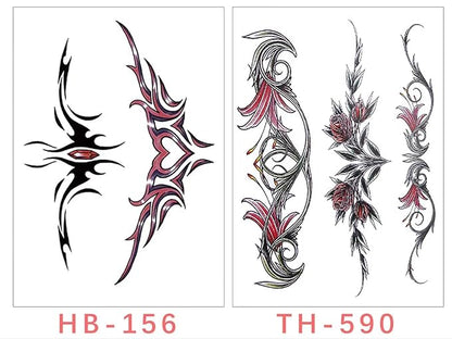 types of flowers, sexy temporary tattoo stickers and fake tattoos that look real and last long are suitable for girls, women or adults(6 * 8.3 inches,29 sheet temporary tattoo stickers)
