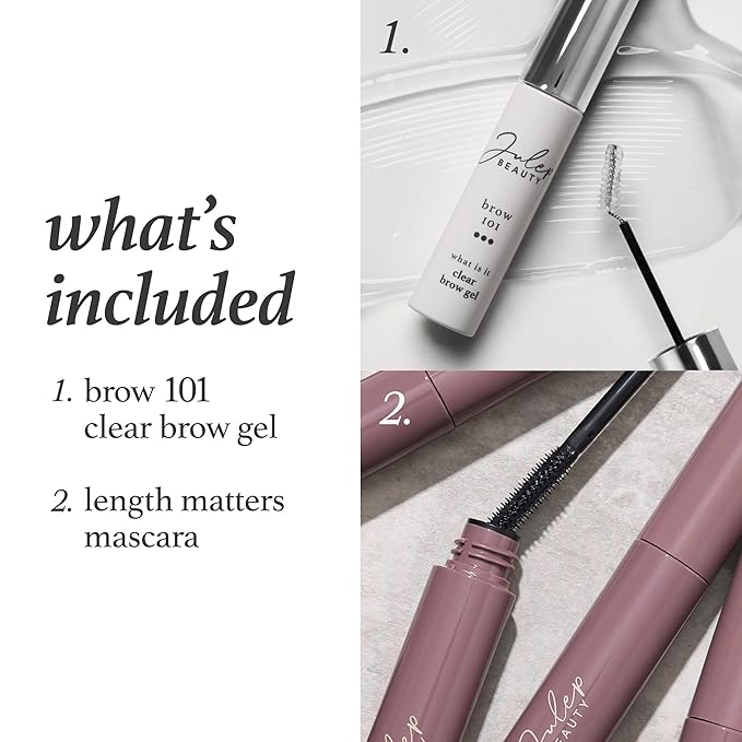 Julep Brow & Lash Duo: Clear Brow 101 Gel + Length Matters Buildable Mascara – Sculpt, Set & Define Brows While Lengthening Lashes for a Natural Everyday Look