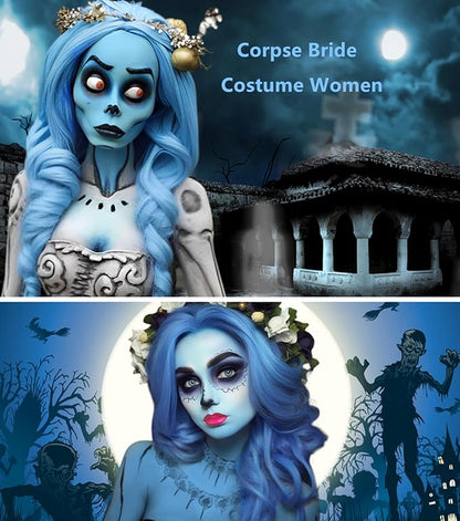 Go Ho Light Blue Face Paint Stick,Water Based Pale Blue Body Paint Washable,Smooth Face Paint Kit,Halloween Cosplay SFX Corpse Bride Sally Makeup