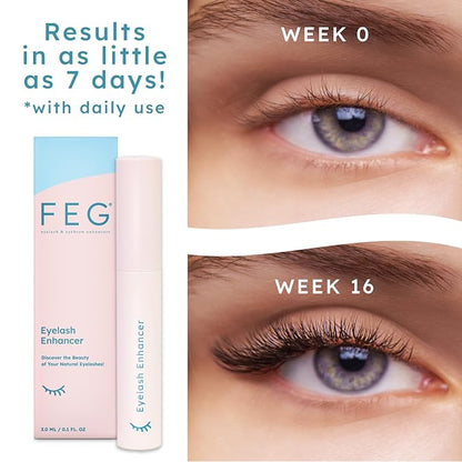 FEG Eyelash Enhancer and Eyebrow Growth Serum Bundle | Brow and Lash Serum for Help Growing Naturally Thick, Full, and Long Eyelashes and Eyebrows | Stimulate Natural Growth | 3ml Bottles