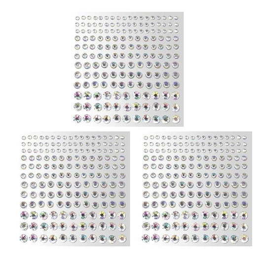 3Pcs Face Gems Sticker Face Jewels Stick On Diamond Sparkling Body Glitter Hair Rhinestone For Stage Performance Eye Makeup #AB