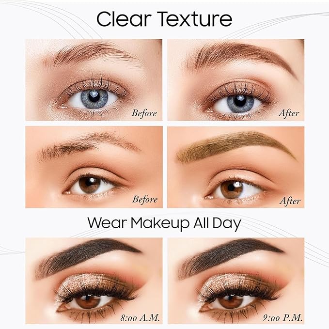 Eyebrow Pencil Microblading Eyebrow Pencil - Waterproof & Long - Lasting Eyebrow Pen for Beauty & Charming Eye Makeup With 4 Micro-Fork Tip | Stay on All Day | Vegan & Cruelty (Dark brown)