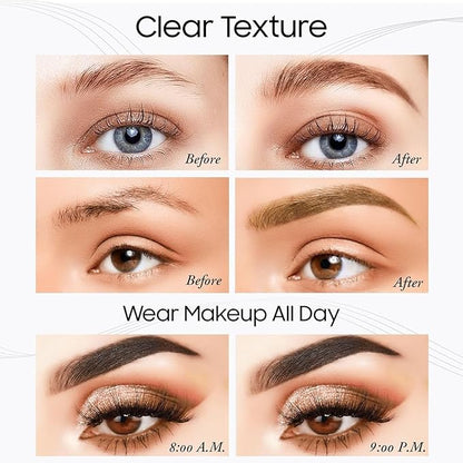 Eyebrow Pencil Microblading Eyebrow Pencil - Waterproof & Long - Lasting Eyebrow Pen for Beauty & Charming Eye Makeup With 4 Micro-Fork Tip | Stay on All Day | Vegan & Cruelty (Dark brown)