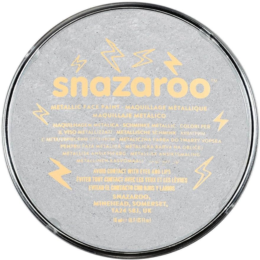 Snazaroo Metallic Face and Body Paint, 18.8g (0.66-oz) Pot, Silver