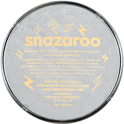 Snazaroo Metallic Face and Body Paint, 18.8g (0.66-oz) Pot, Silver