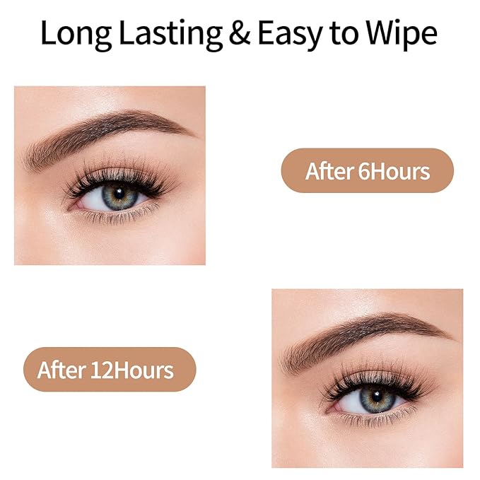 Magic Eyebrow Pencil 4 Tipped Precise Brow Pen Upgraded 3D Waterproof Microblading Contouring Pen Natural Fine Stroke Microblading Eyebrow Pencil (Dark Brown)