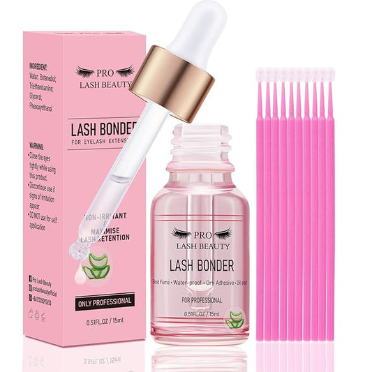 Lash Bonder for Eyelash Extensions Super Bonder Glue Accelerator with 10Pcs cotton swab Lash Extension Sealant Longer Retention Waterproof Oil-proof Special Dropper design for Dose Control(Aloe,15ml)