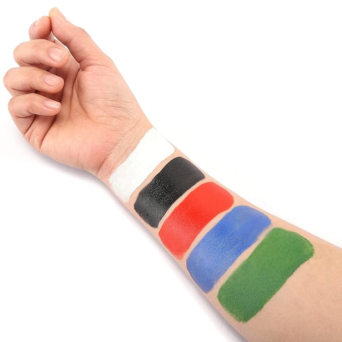 CCbeauty Eye Black Stick, Face Paint Stick, Face Painting Kit, Waterproof & Long Lasting Anti-Glare For Football Baseball Softball Lacrosse, SFX Makeup Kit For Skeleton Clown Halloween Costume Cosplay