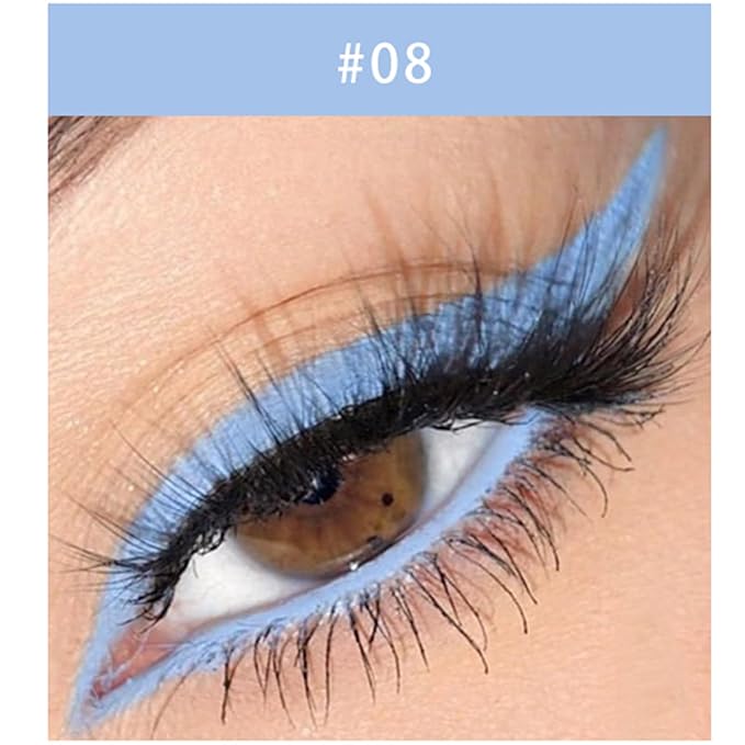 Eyeliner Pencil Quick-Drying Eye Liner Pencils Long-Lasting Multi-Use Water-proof colored eyeliners Pigmented Eye Liner Pen (Light Blue)
