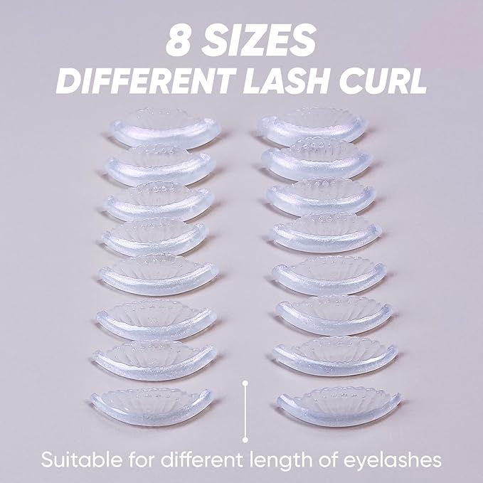 Lash Lift Rods No Glue Needed Silicone Eyelash Pads Perfect with Lash Lift Balm Glue Reusable Lash Lifting Pads (Pink Glitter)