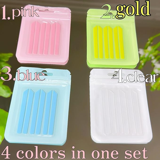 Lash Lift Ribbons 4 Colors Eyelash Perm Covers 12 Pairs Covers Ultra Thin & soft Compensator Ribbon Strong Band Form To Press Lash Sit on Shield Firmly During Applying Perm Lotion Eye-catching Tapes