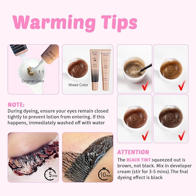 PERMANIA Lash Lift and Black Color Kit, Salon Results Eyelash Perm & Brow Lamination Kit with Detailed Instruction Easy for Beginner Natural Lasts up to 4 Weeks