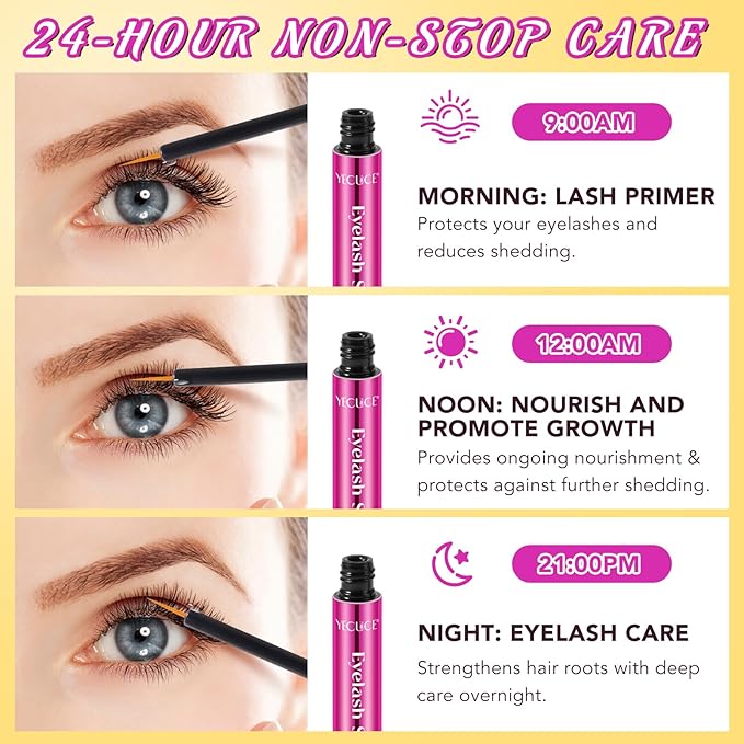Lash Serum, 5ml Eyelash Growth Serum with Advanced Formula for Eyelashes and Eyebrows Growth Longer, Fuller, Thicker, Vegan & Cruelty-Free