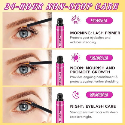 Lash Serum, 5ml Eyelash Growth Serum with Advanced Formula for Eyelashes and Eyebrows Growth Longer, Fuller, Thicker, Vegan & Cruelty-Free