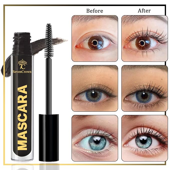 Mascara Black Waterproof Set |Curl & Volume Vegan & Cruelty-Free False Lash Effect | Holiday Gift for Beauty Lovers