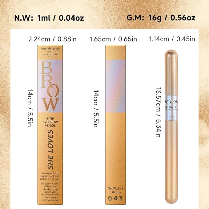 Eyebrow Pencil Light Brown, Microblading Tattoo Brow Pen With A Micro-Fork Tip Applicator, 4 Point Eyebrow Pencil Waterproof Smudge Proof Four-Fork Liquid Eyebrow Pencil Long Lasting Natural Fine Wild 4D Eyebrow Pencil Makeup (01# Light Brown)
