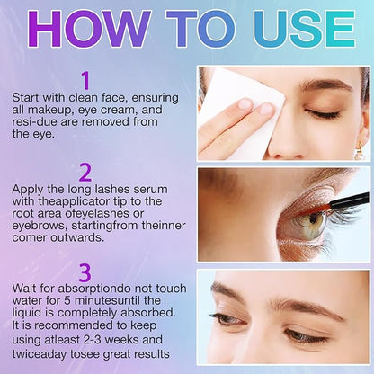 Eyelash Growth Serum, 5ml Lash Growth Serum, Lash Serum for Eyelash Growth Longer & Thicker Lash Enhancing Serum with Natural Formula Vegan & Cruelty-Free