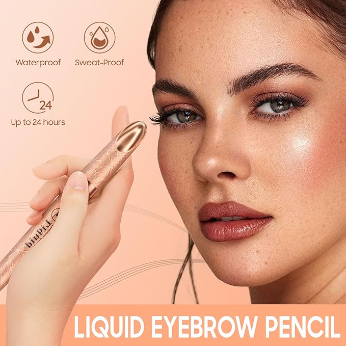 Eyebrow Pen - Liquid Eye Brow Microblading Pencil With Micro 4 Point Lift & Brow Pen Snatch, Long-Lasting Waterproof for Natural Eyebrow Hair Eye Makeup (Black,04#)