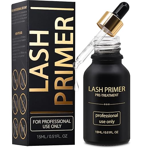 Lash Primer for Eyelash Extensions, Pre-Treatment for Eyelash Extensions, Remove Oils & Proteins, Increase Adhesive Bonding Power Retention, Professional Use,0.5fl. oz (15ml)