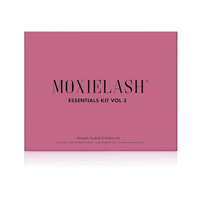 MoxieLash Magnetic Eyelashes with Eyeliner Kit - Essentials Kit Vol 3 - Natural Looking False Eyelashes - Wifey & Sexy Lash + Eyeliner & Remover Swabs - USA Owned - No Glue