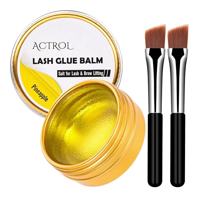 Lash Lift Glue Balm Eyelash Lifting Perm Pineapple Strong Hold Lash&Brow Perm Glue Balm Brow Adhesive Powerful Sticky Brow Lamination 0.35Oz/10G