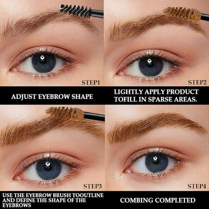 Tinted Thickening Brow Mascara,Brow Fast Sculpt,Waterproof, Transfer-proof, Brush to Fill in Eyebrows and Cover Gray Hairs - Cruelty Free - Light Medium Brown (2pcs 03 Auburn)