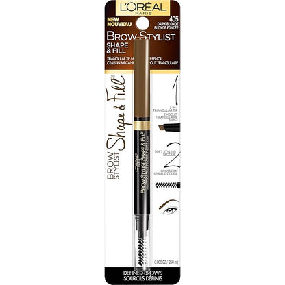 L'Oreal Paris Brow Stylist Shape & Fill Mechanical Eye Brow Makeup Pencil, Dark Blonde, 0.008 oz.