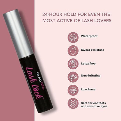 GladGirl Lash Lock Latex-Free Lash Glue and Lashe EnMasse Mascara for DIY False Lashes