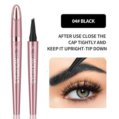 QIC 3D Waterproof Microblading Eyebrow Tattoo Pencil 4 Fork Tip,Microblading Eyebrow Pen Magic Eyebrow Pencil Microblade Eyebrow Pencil with Micro-Fork Tip (Black)