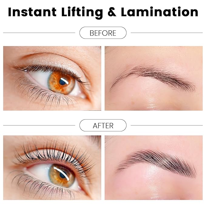 Libeauty Lash Lift Kit with Lash Glue Balm, 2-in-1 Eyelash Perm Kit, 4-6 Weeks Eyelash Lift & Eyebrow Lamination, Complete Tools for Beginners & Professionals