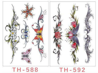 types of flowers, sexy temporary tattoo stickers and fake tattoos that look real and last long are suitable for girls, women or adults(6 * 8.3 inches,29 sheet temporary tattoo stickers)