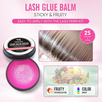 PERMANIA Lash Lift Glue Balm, Lash Lift Adhesive New Brow Lamination Glue Soft Fruity Strong Viscosity and Water Solubility for Lash Lift Kit (Rose Peach)
