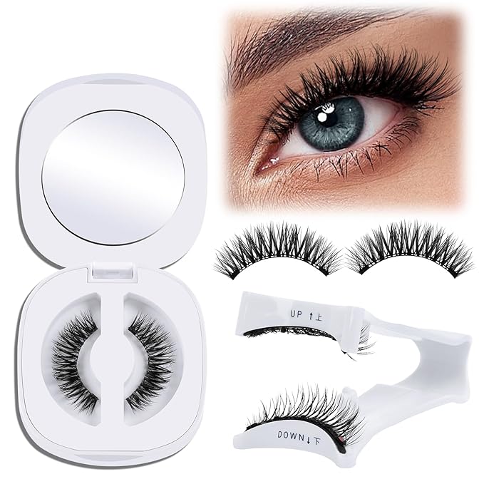 QUEWEL Magnetic Eyelashes, Reusable No Glue Needed Magnetic Eyelashes Kit with Applicator Lash Clusters Kit without Eyeliner Easy to Wear and Remove (G-YC01)