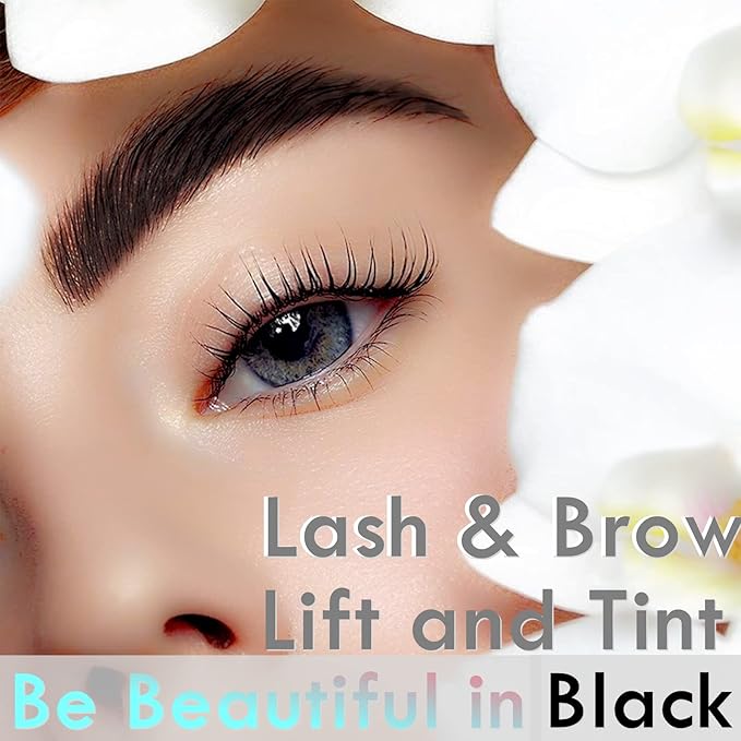 Lash Lift and Brow Lamination with Black T-i-n-t, Rapid 5 Minute Eyelash and Eyebrow Lifting Make Eyes Visible and Voluminous for 6 Weeks More than 15 lash Lift /D-Y-E applications (Lash&Brow Lift with Black Color)